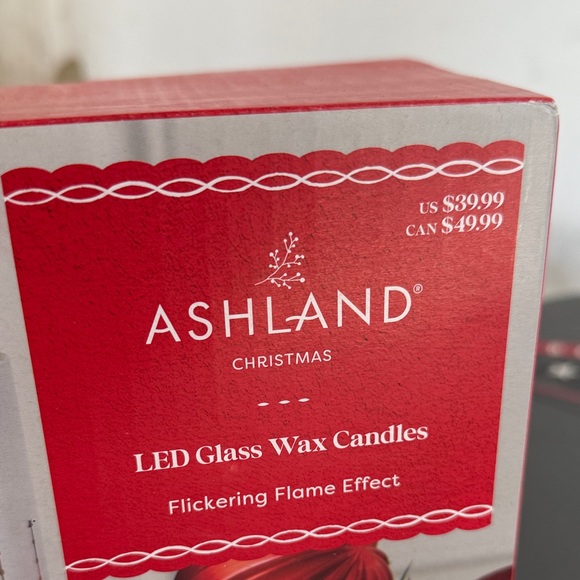 Ashland LED Glass Wax Candles - White and Gold - Picture 2 of 4